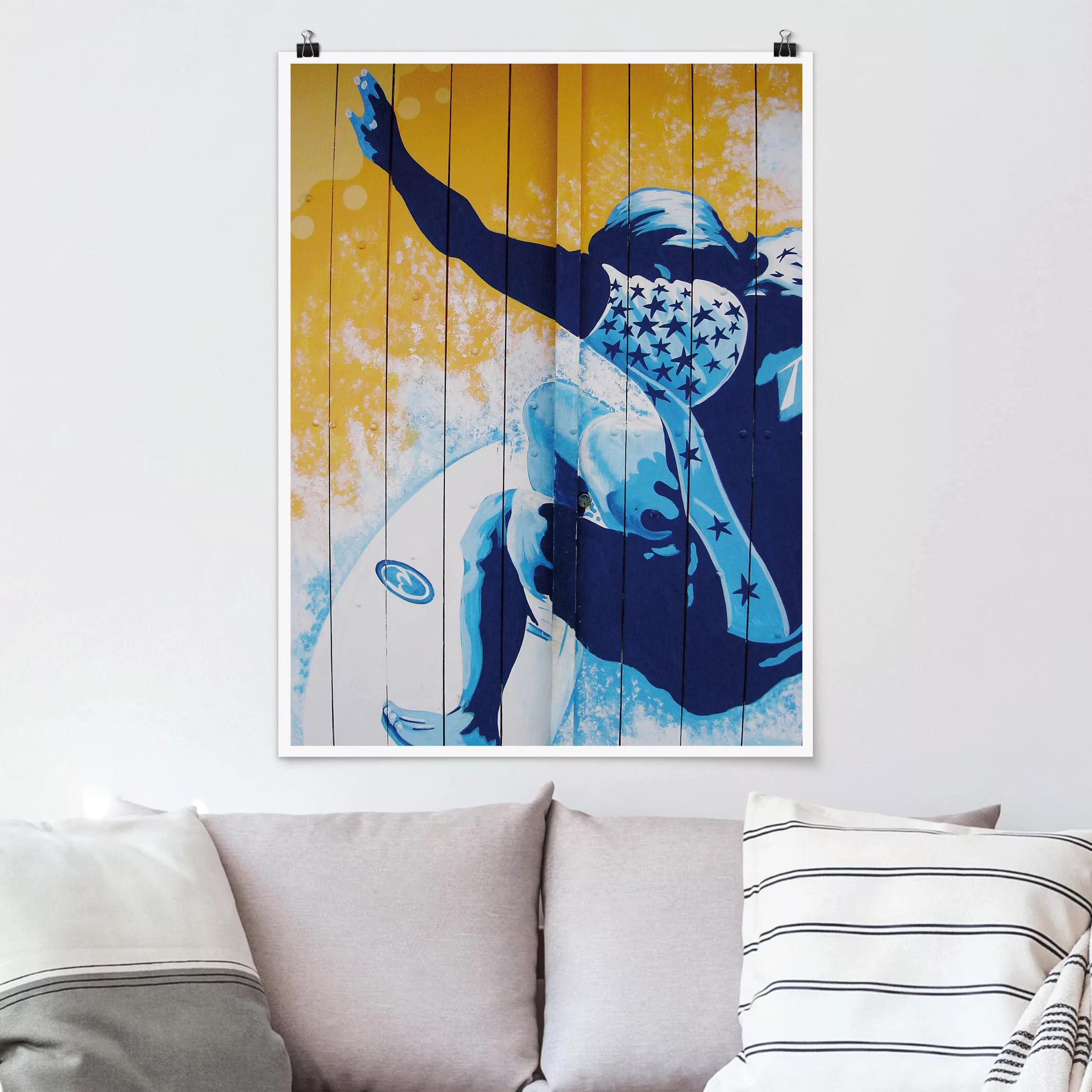 Poster Portrait - Hochformat Surfing günstig online kaufen