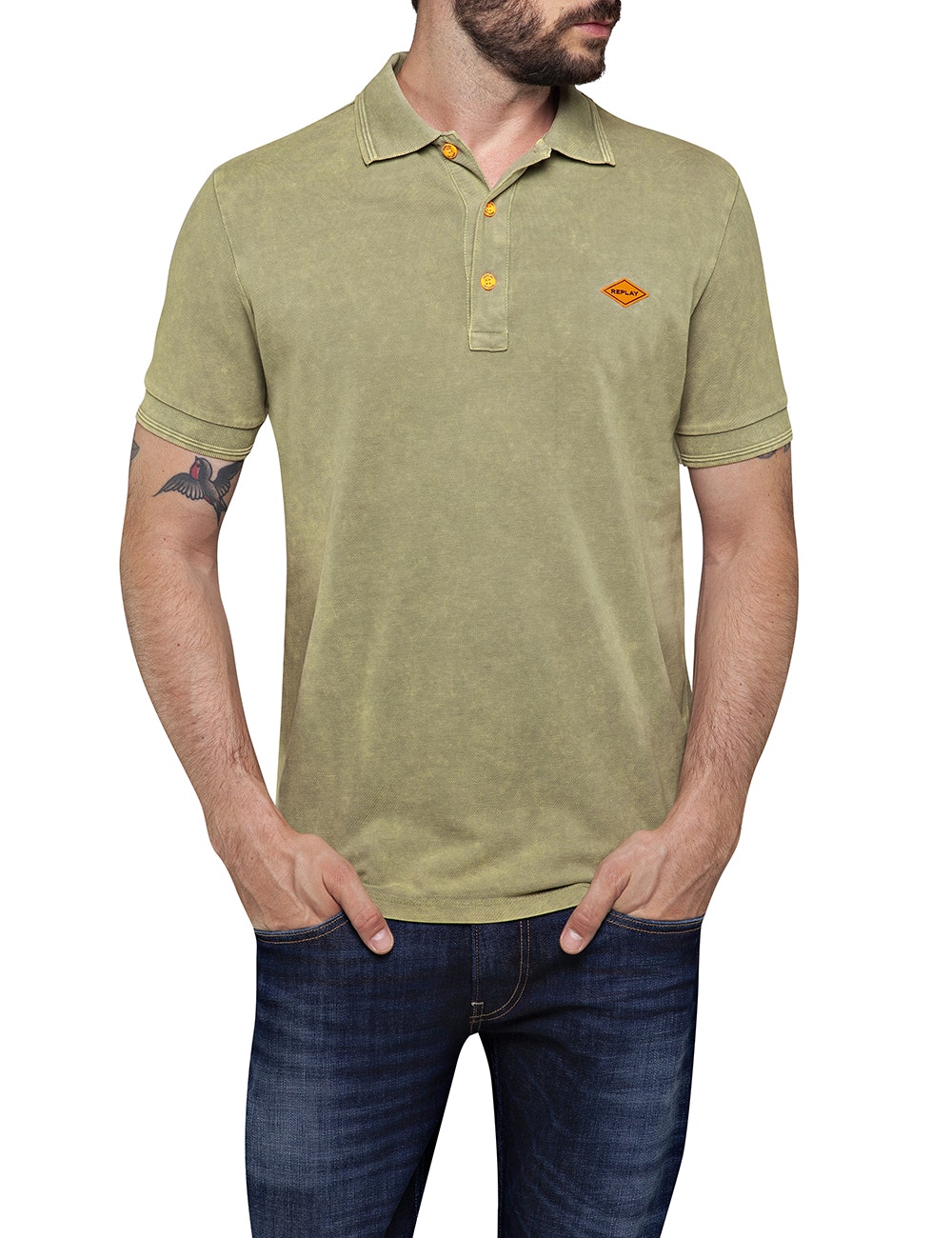 Replay Herren Poloshirt Garment Dyed günstig online kaufen