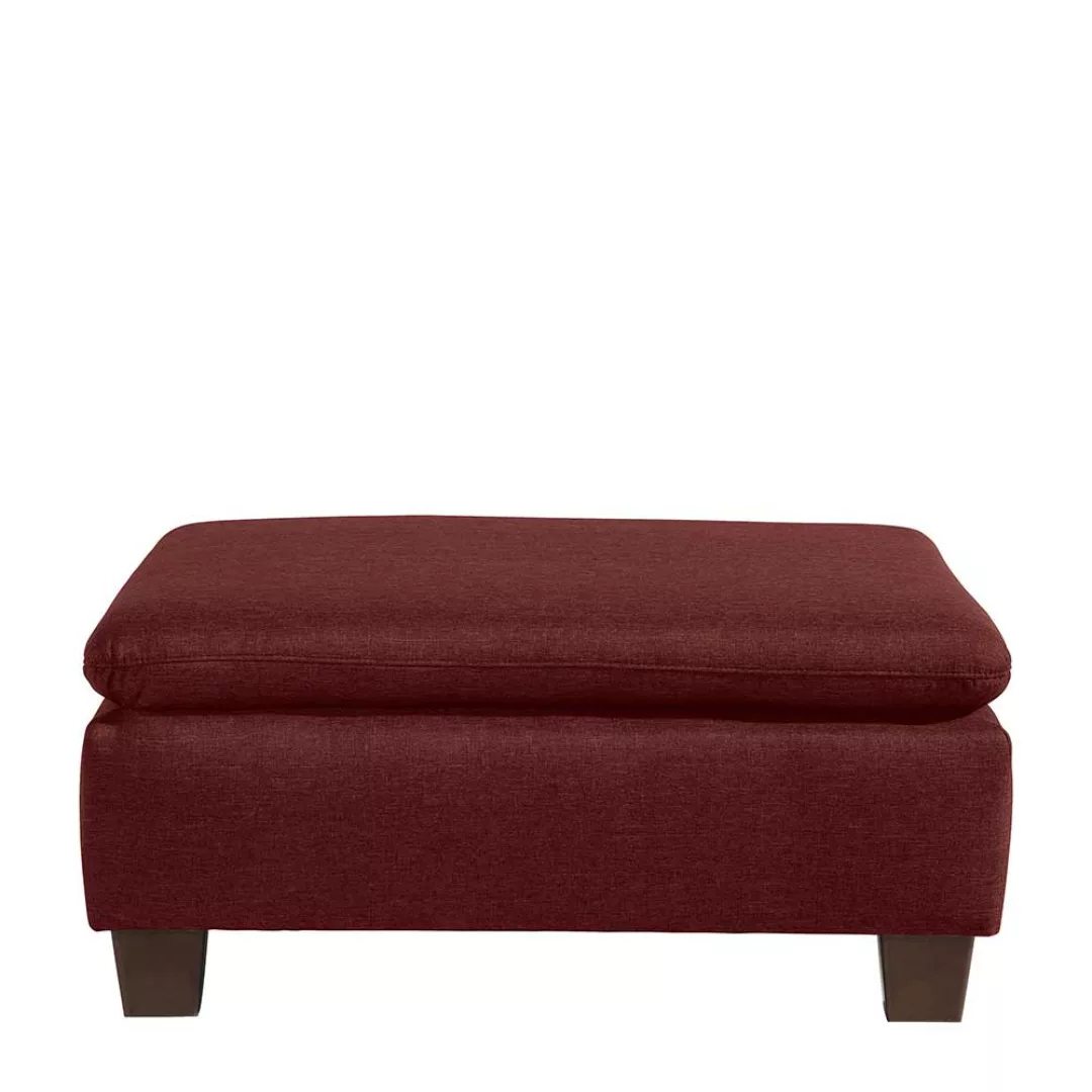 Couchhocker dunkelrot Stoff in modernem Design 90 cm breit günstig online kaufen