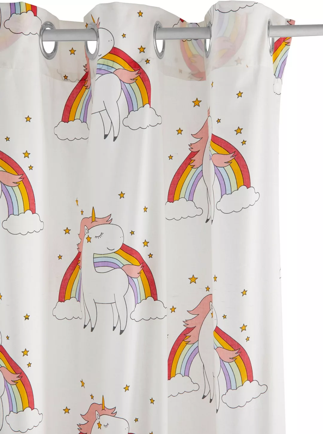 Lüttenhütt Gardine »EINHORN«, (1 St.), Kindergardine, Einhorn, Regenbogen, günstig online kaufen