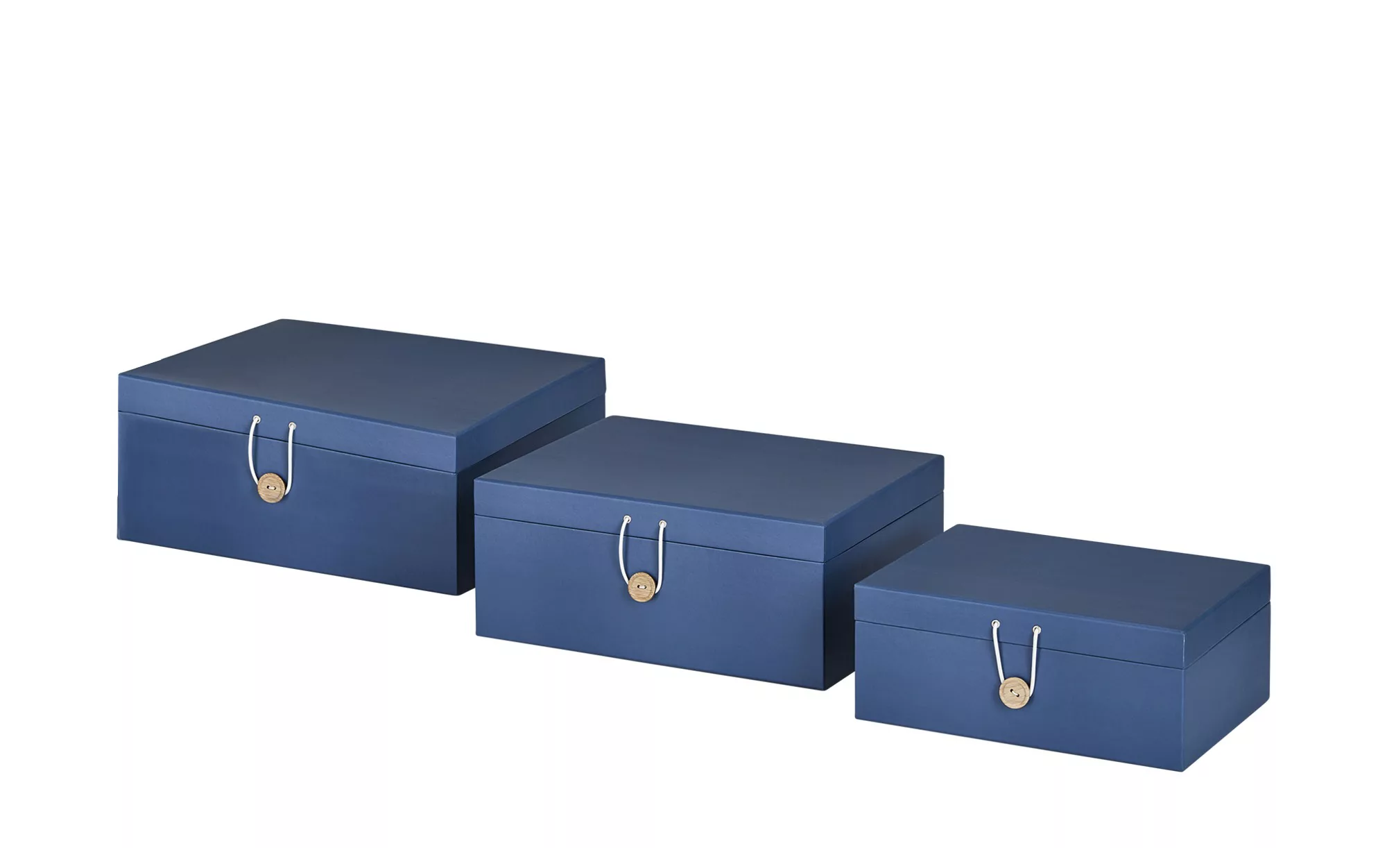 Aufbewahrungsboxen, 3er-Set ¦ blau ¦ Papier ¦ Maße (cm): B: 33,2 H: 14,8 T: günstig online kaufen