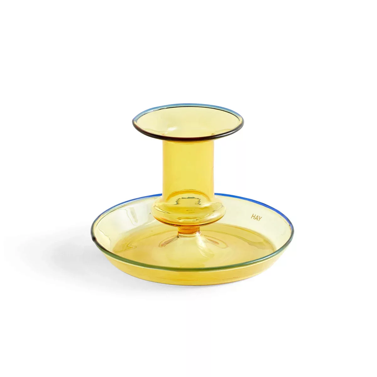 Kerzenleuchter Flare Small glas gelb / H 7,5 cm - Glas - Hay - Gelb günstig online kaufen