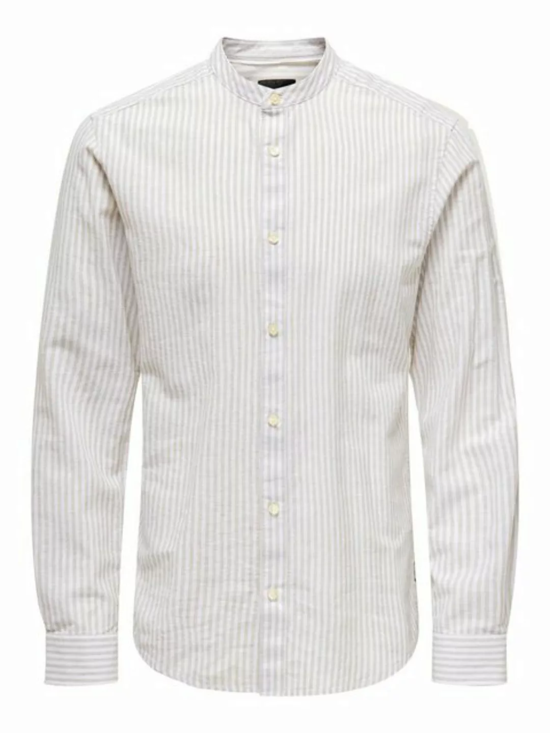 ONLY & SONS Langarmhemd ONSCAIDEN LS MAO STRIPE LINEN SHIRT NOOS günstig online kaufen