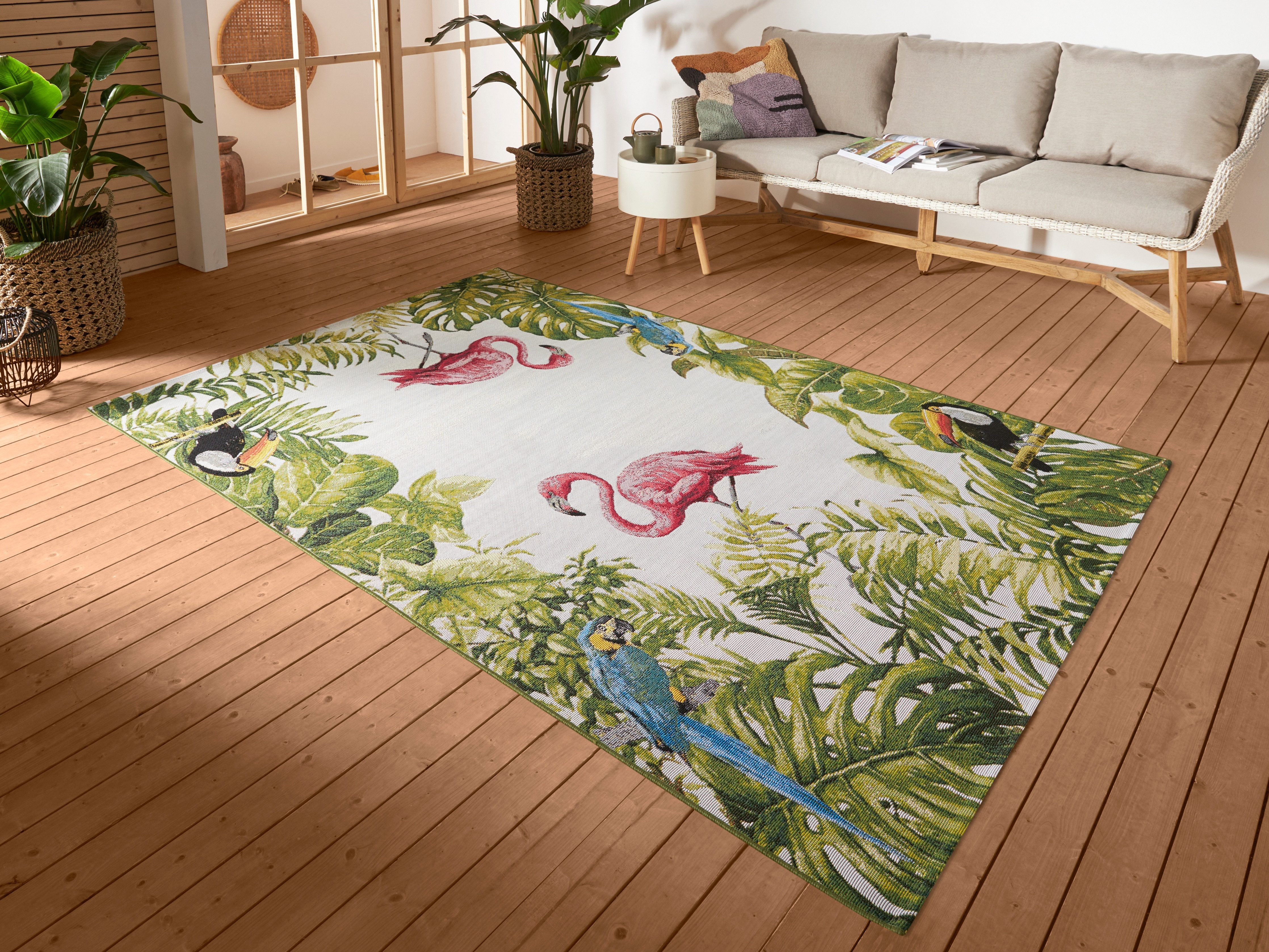 HANSE Home Outdoorteppich »Tropical Birds«, rechteckig, 3 mm Höhe, In-& Out günstig online kaufen