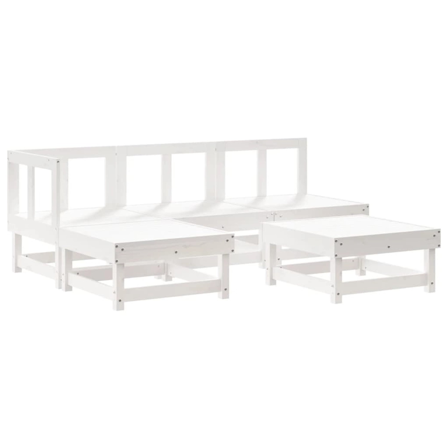 vidaXL 5-Tlg Garten-Lounge-Set Weiß Massivholz Kiefer 3186516 günstig online kaufen