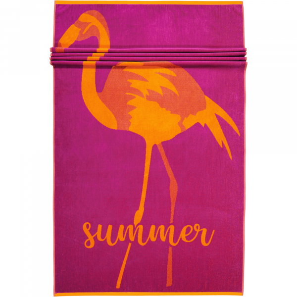Vossen Strandtücher Flamingo Time - Farbe: purple - 0001 - 100x180 cm günstig online kaufen