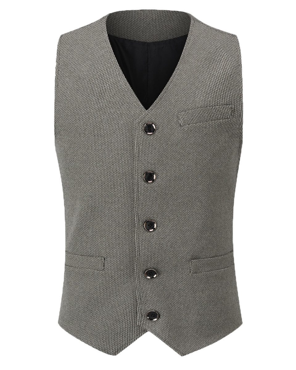 Allthemen Anzugweste Herren Anzugweste Herringbone V-Ausschnitt günstig online kaufen