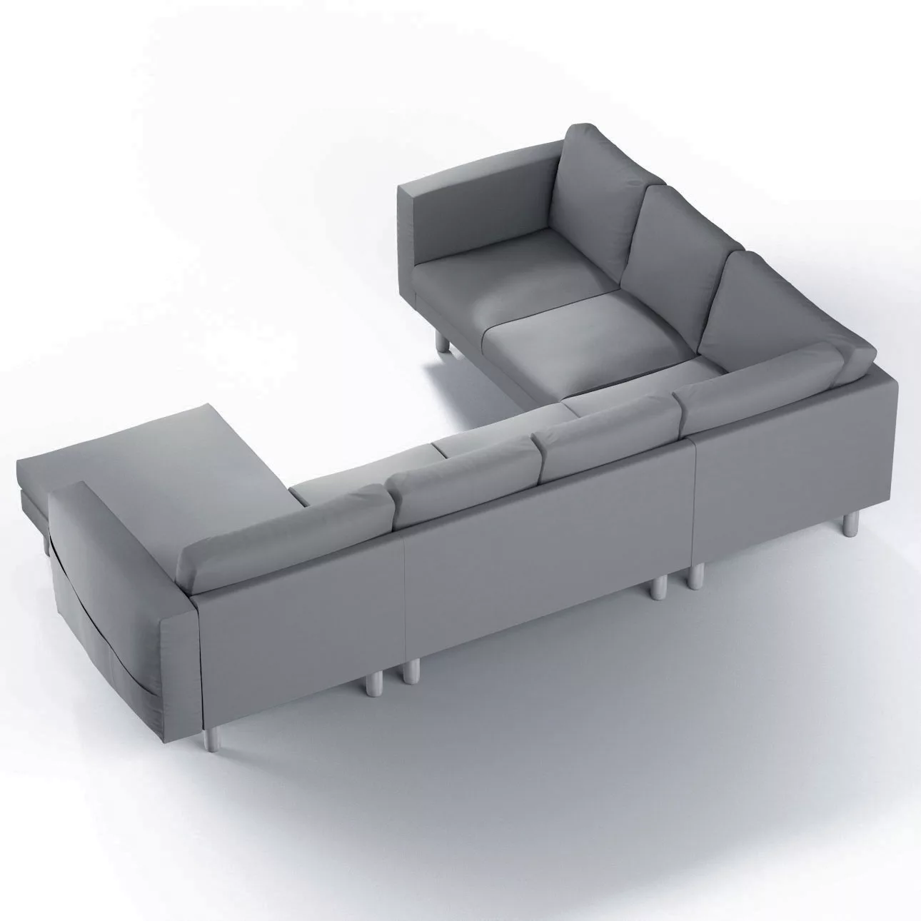 Bezug für Norsborg 5-Sitzer Ecksofa mit Recamiere, grau, Norsborg Bezug für günstig online kaufen