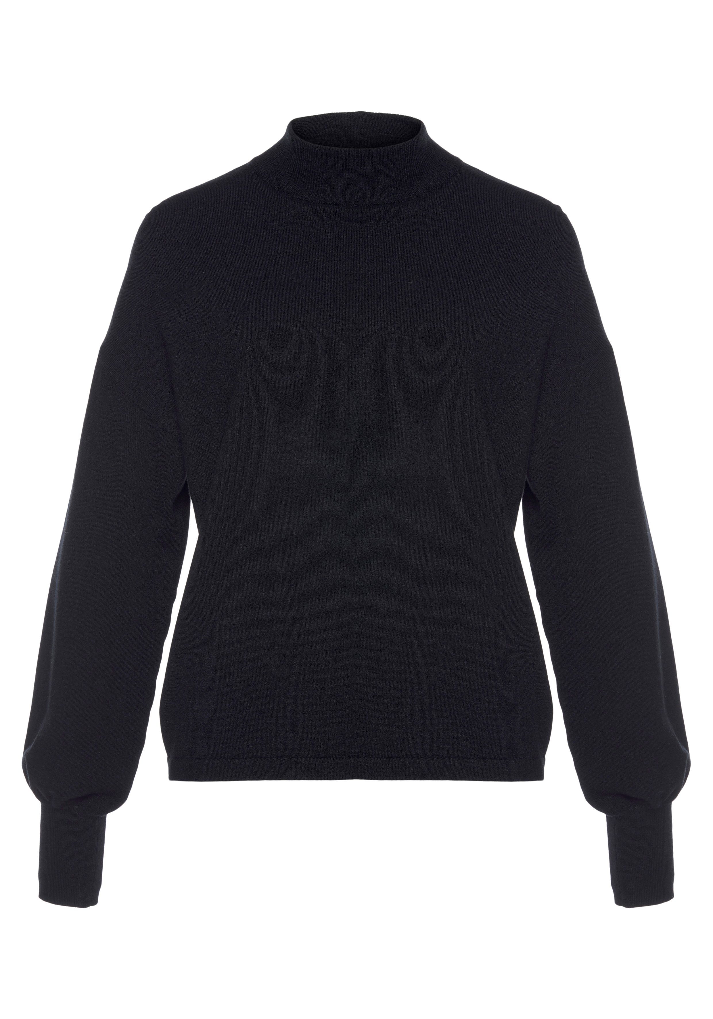 LASCANA Strickpullover, mit kleinem Stehkragen, Feinstrickpullover, casual- günstig online kaufen