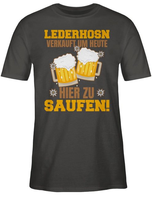 Shirtracer T-Shirt Lederhosn verkauft um heute hier zu saufen - Bierkrug Mo günstig online kaufen