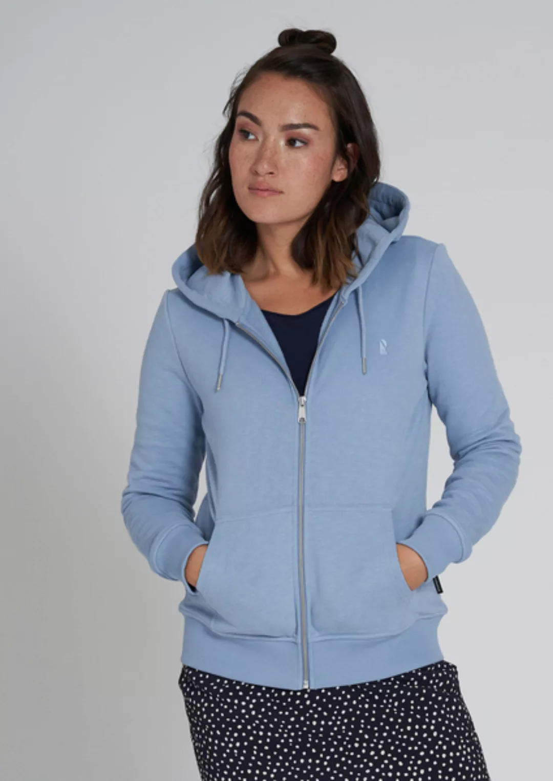 Frauen Kapuzenjacke Aus Bio Baumwolle | Basic Sweatjacket günstig online kaufen