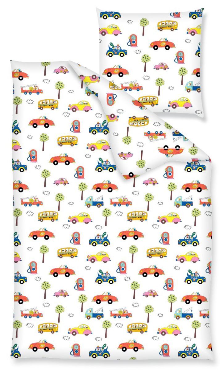 JACK Babybettwäsche 100x135cm Auto Feuerwehr Bus günstig online kaufen