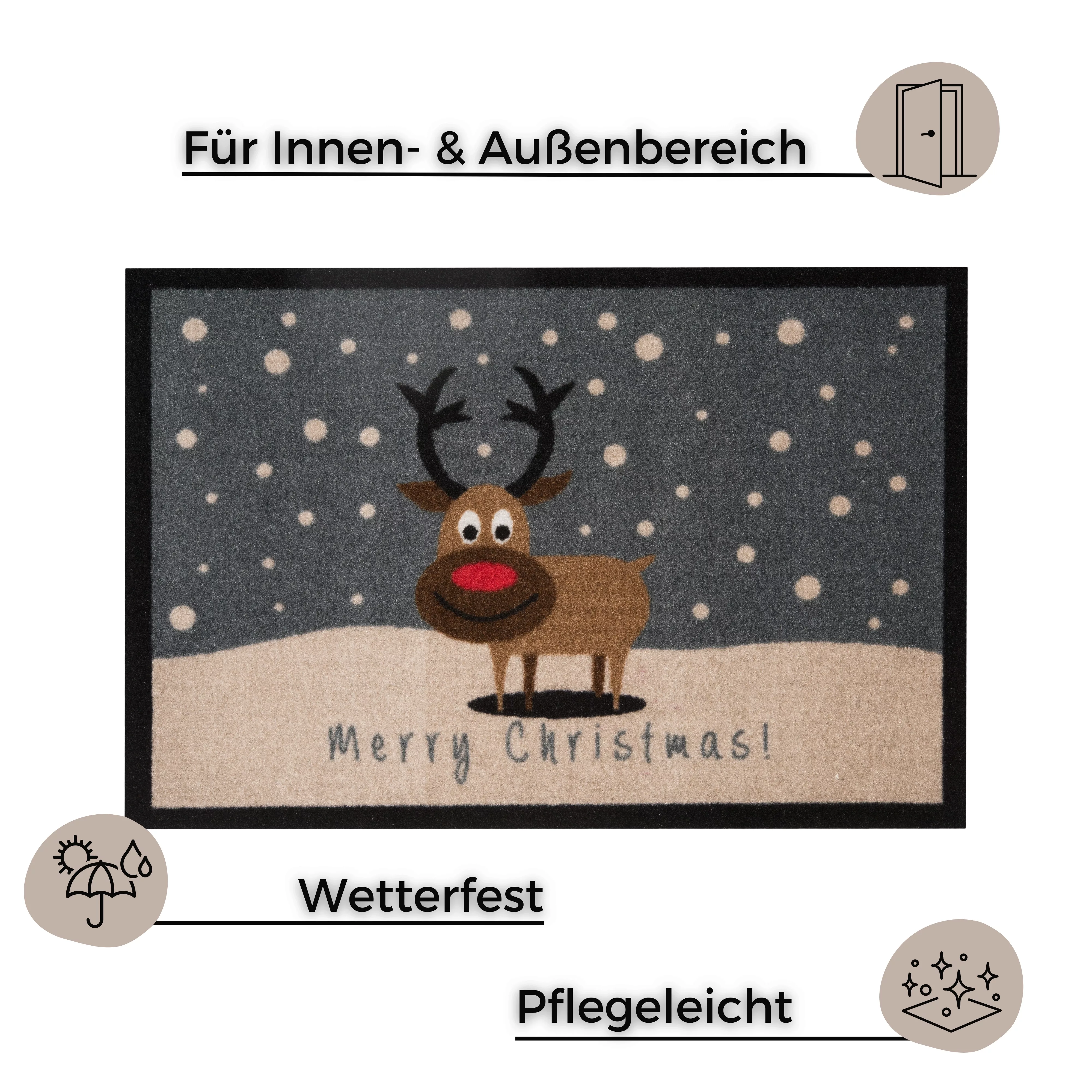 HANSE Home Fußmatte »Christmas Reindeer«, rechteckig, 7 mm Höhe, In- & Outd günstig online kaufen