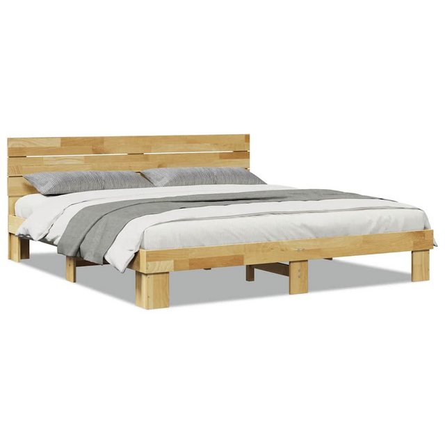 vidaXL Bett, Massivholzbett mit Kopfteil ohne Matratze 180x200 cm Eichenhol günstig online kaufen