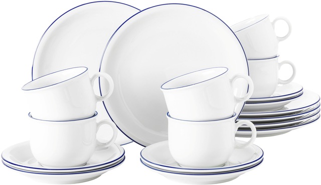 Seltmann Weiden Kaffeeservice »Geschirr-Set, Service Compact Blaurand«, (Se günstig online kaufen