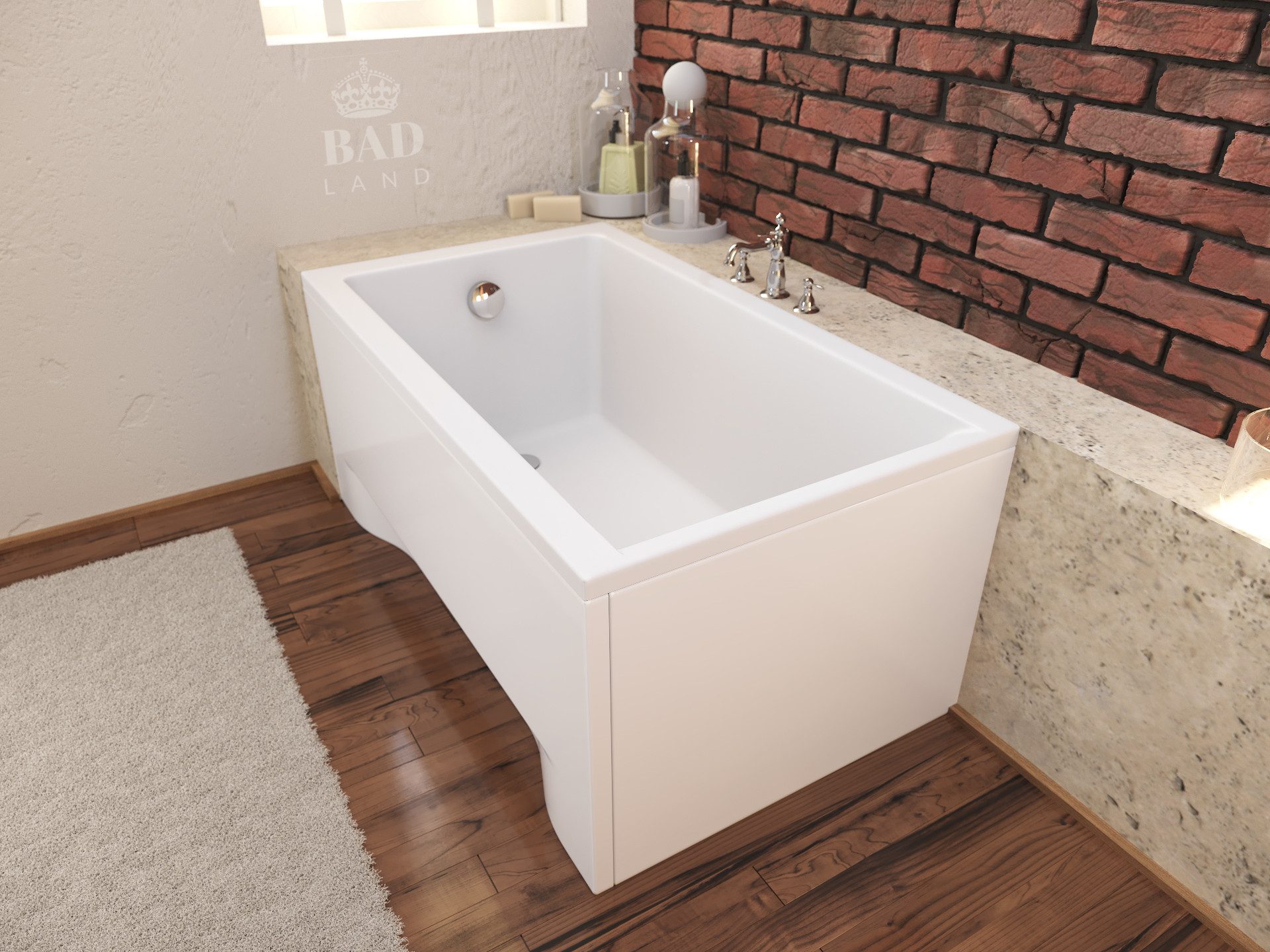 KOLMAN Badewanne Rechteck Capri 100x70, Ablaufgarnitur günstig online kaufen