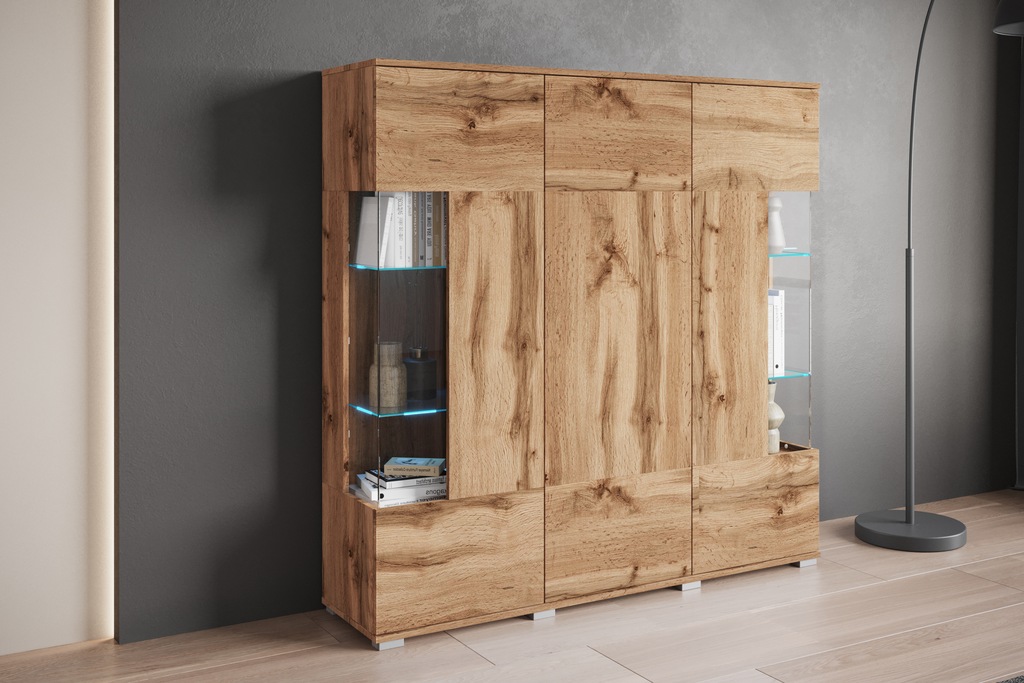 INOSIGN Highboard "Kenia", Modernes Highboard, mit Glastüren, Breite 135 cm günstig online kaufen