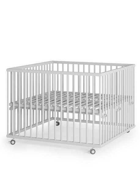 Sämann Babybett Laufgitter 100x100 cm mit Lattenrost weiß Premium Kollektio günstig online kaufen