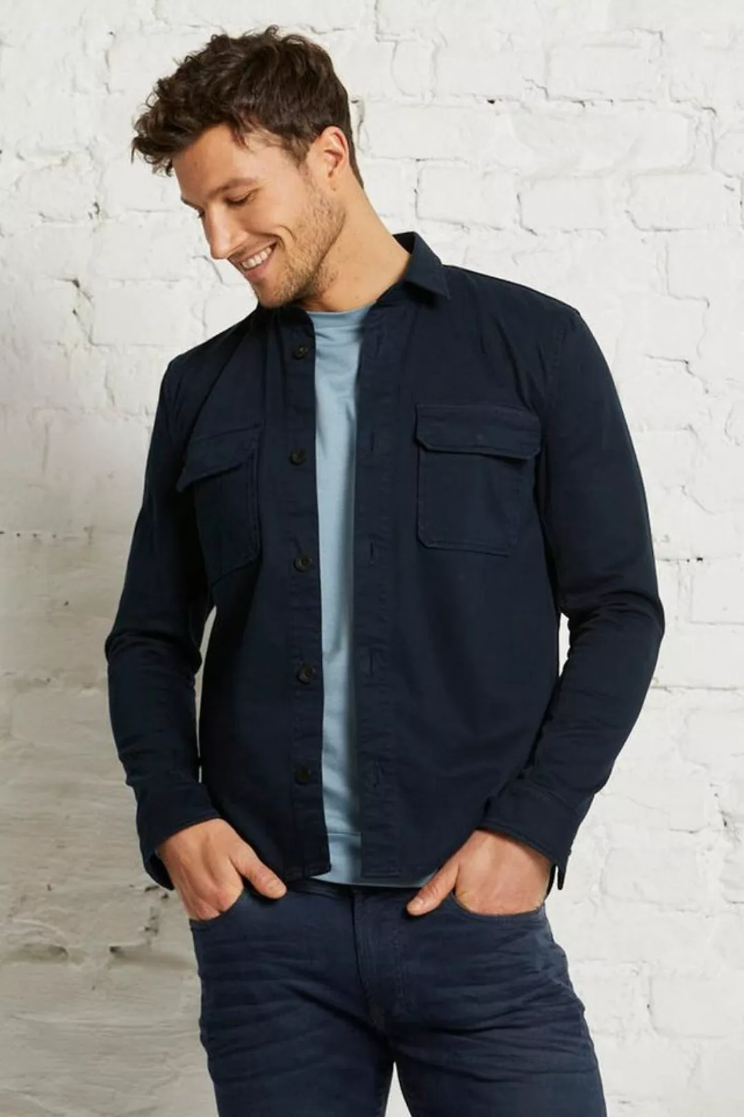 Herren Shirt Jacke Aus Bio-baumwolle "Utility Shirt Jacket Male" günstig online kaufen