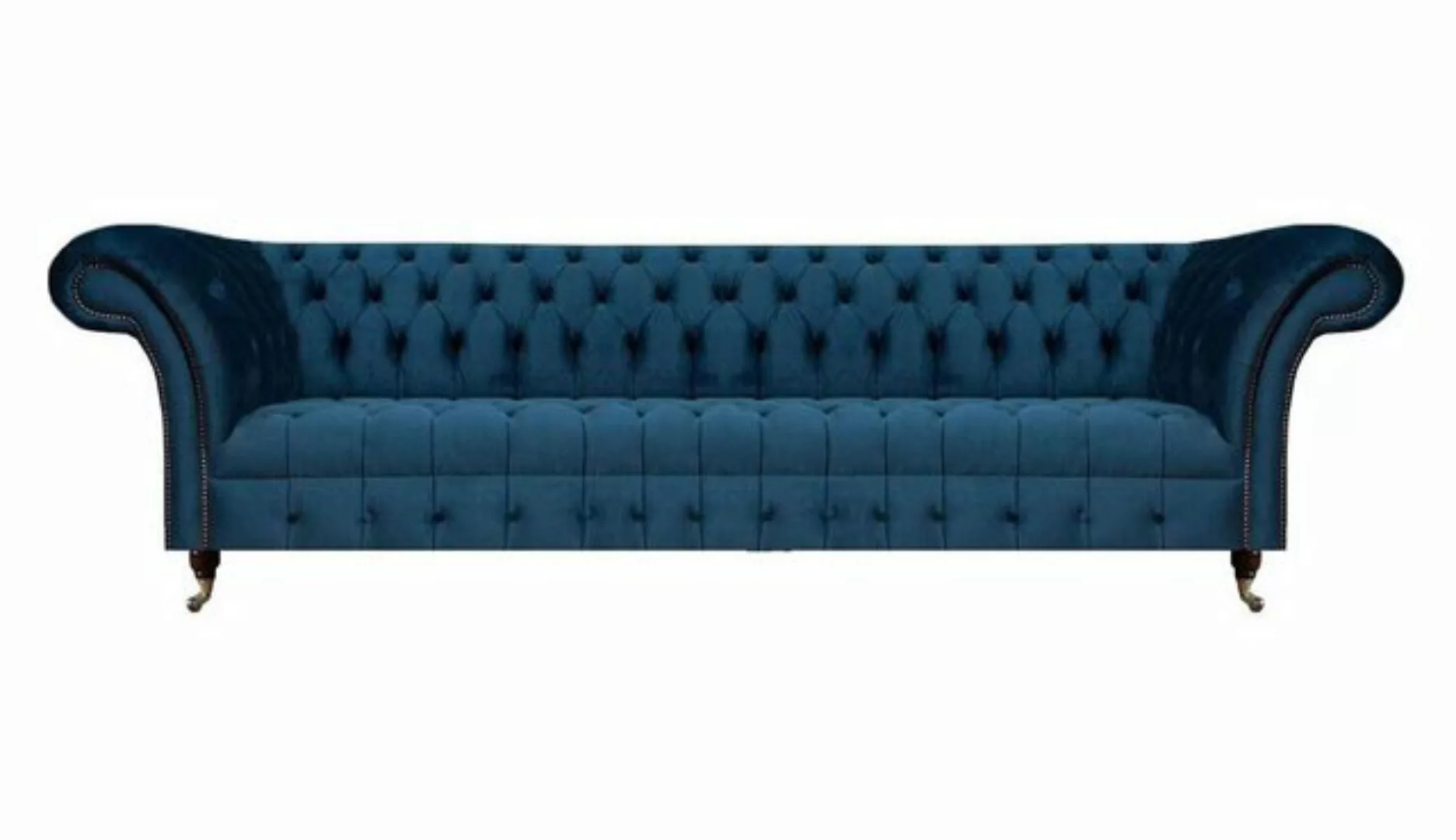 JVmoebel Chesterfield-Sofa Blau Sitzmöbel Sofa Couch Viersitzer Chesterfiel günstig online kaufen