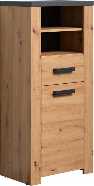 Home affaire Midischrank "Ambres", (1 St.), matte Echtholzoptik, ca. 53 cm günstig online kaufen