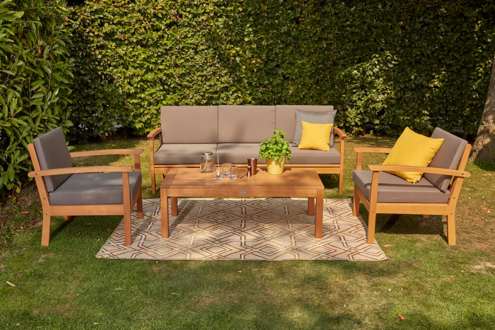 Siena Garden Gartenlounge-Set "Tavira", (2x Sessel, 1x 2er-Sofa, 1x Tisch), günstig online kaufen