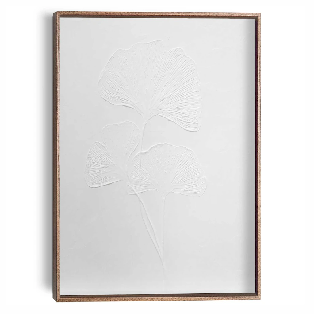 Reinders Wandbild "Ginkgo-Blätter", Wohnzimmer - Weiß - MDF - Blumen und Pf günstig online kaufen