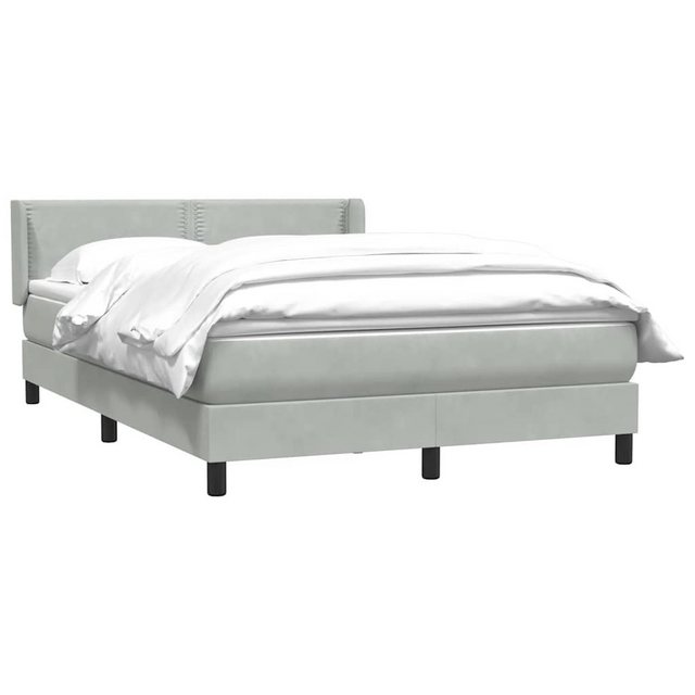 vidaXL Bett Boxspringbett mit Matratze Hellgrau 160x220 cm Samt günstig online kaufen