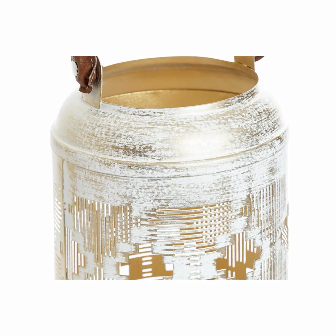 Kerzenschalensatz Dkd Home Decor (3 Pcs) Golden Metall Schnur Weiß Jute (25 günstig online kaufen