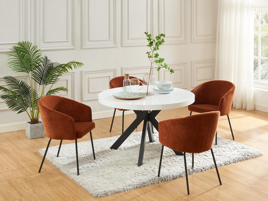 Esstisch für 4 bis 8 Personen - ausziehbar - MDF & Stahl - Weiß lackiert & günstig online kaufen