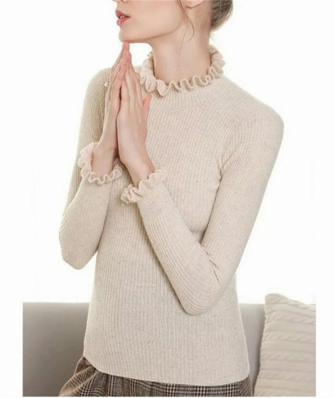AFAZ New Trading UG Rollkragenpullover Slim-Fit-Pullover aus Wolle mit halb günstig online kaufen