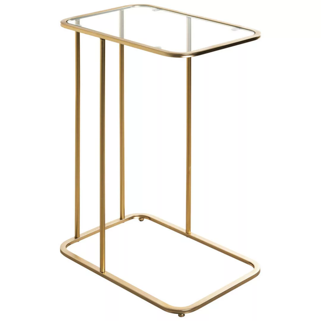 Beistelltisch  gold Optik Metall Klarglas B/H/T: ca. 45x65x30 cm günstig online kaufen