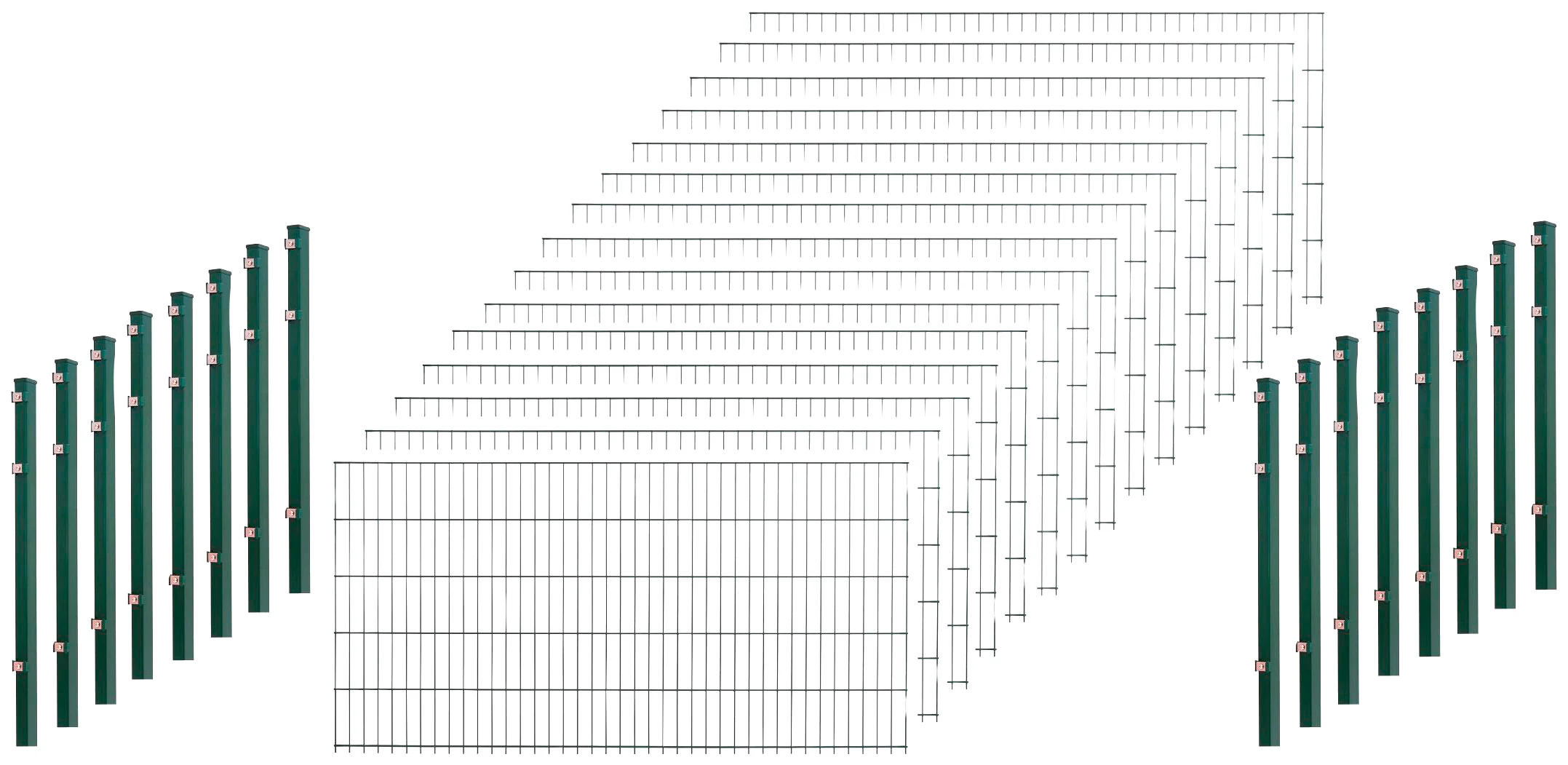 Peddy Shield Einstabmattenzaun, 100 cm hoch, 15 Matten für 30 m Zaun, mit 1 günstig online kaufen