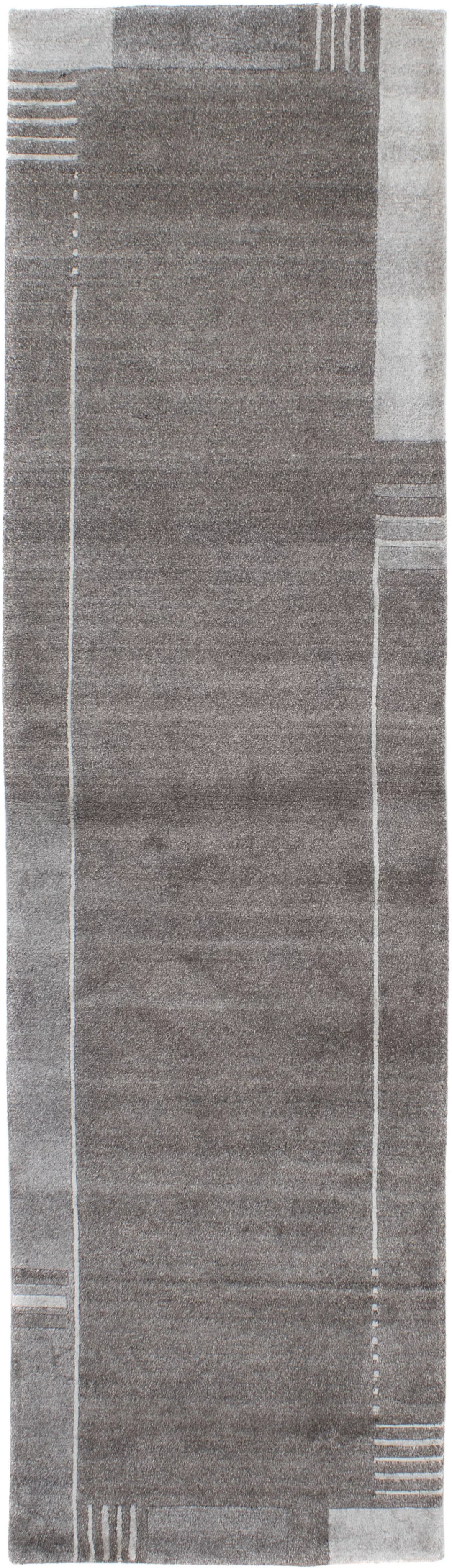 morgenland Wollteppich »Nepal - 300 x 80 cm - grau«, rechteckig günstig online kaufen