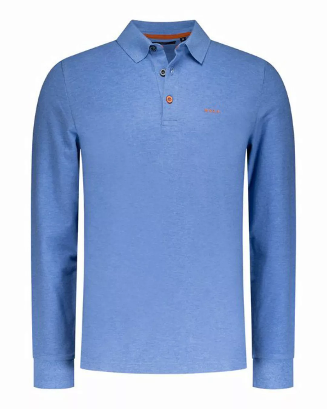 NZA Longsleeve Polo Isaac Piqué Blau - Größe M günstig online kaufen