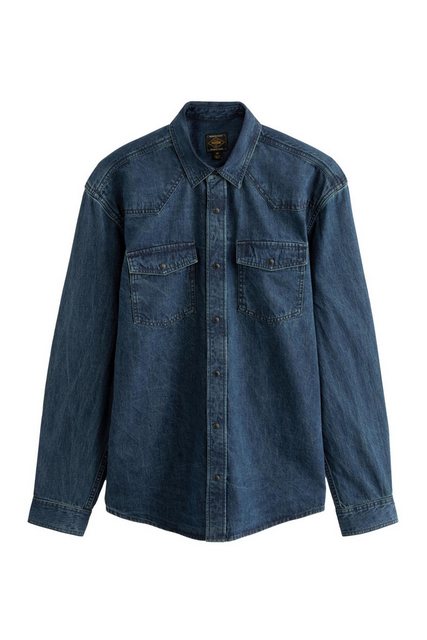 Next Jeanshemd Langärmeliges Denim-Westernhemd aus Baumwolle (1-tlg) günstig online kaufen