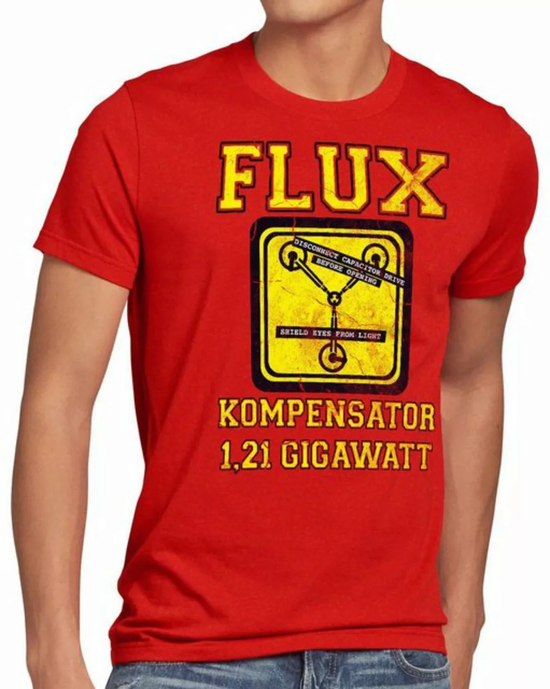 Print-Shirt Herren T-Shirt Flux Kompensator Future Gamer Zukunft Zurück Zei günstig online kaufen