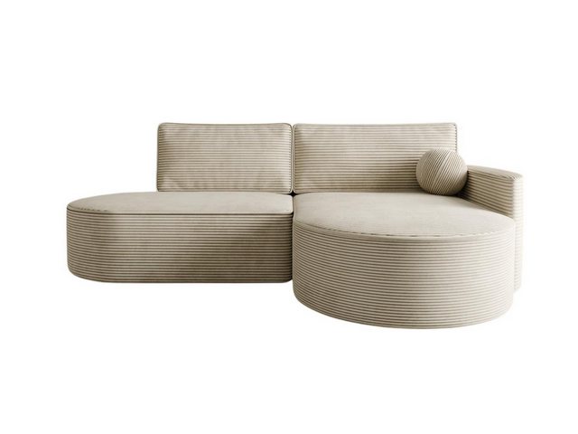 Compleo Ecksofa L MORENO, Designer Couch L, Exklusives Ecksofa, Cord, Velve günstig online kaufen