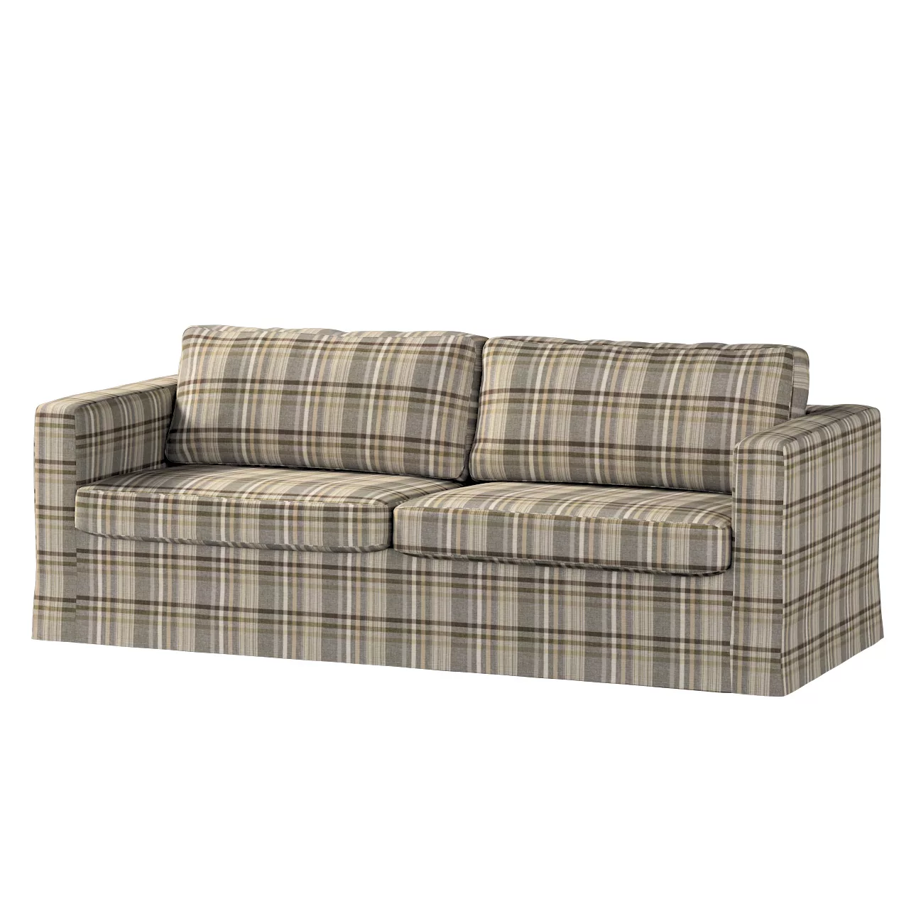 Bezug für Karlstad 3-Sitzer Sofa nicht ausklappbar, lang, braun- beige, Bez günstig online kaufen