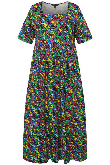 Ulla Popken Sommerkleid Jerseykleid Empirenaht Carree-Ausschnitt Halbarm günstig online kaufen