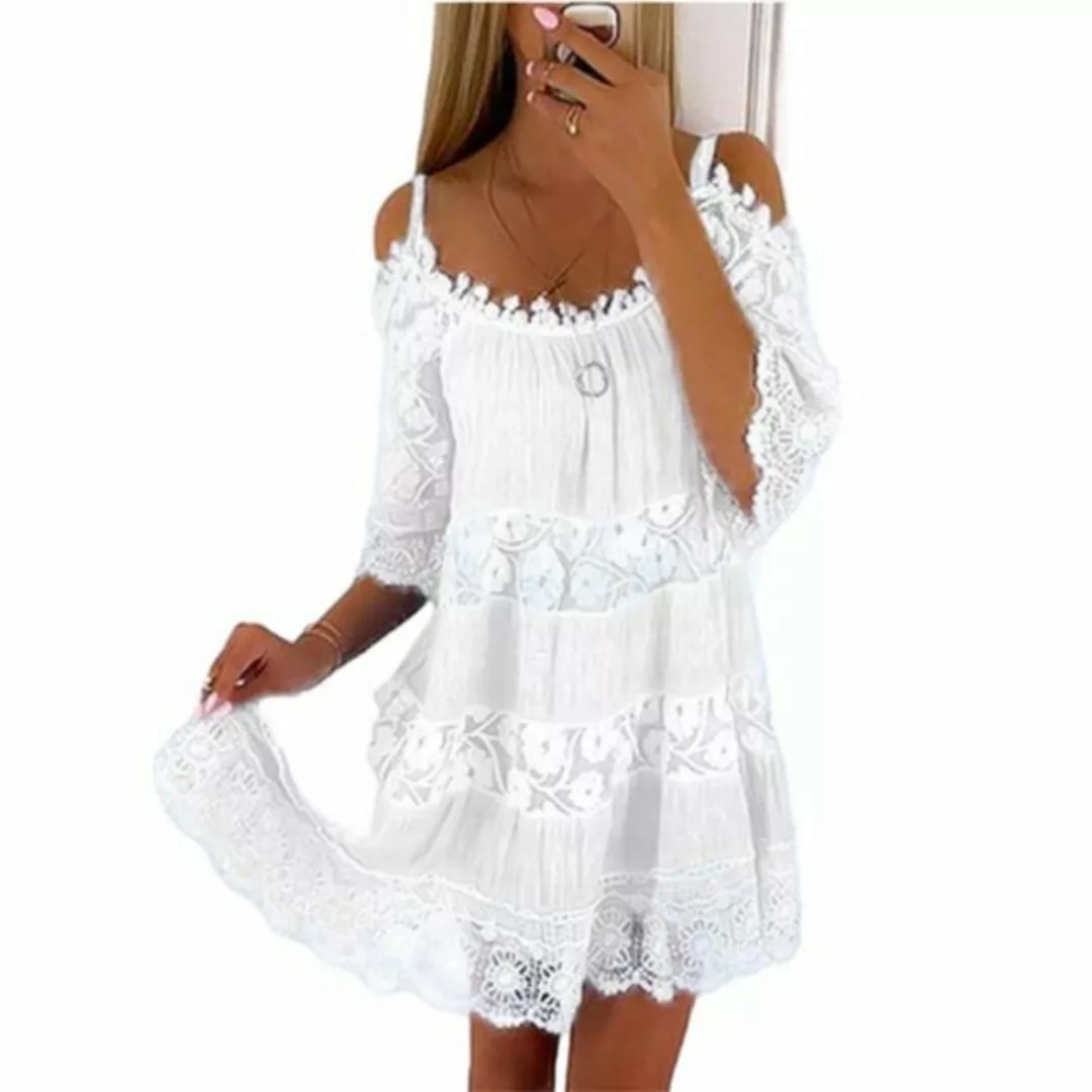 AFAZ New Trading UG Sommerkleid Schulterfreies, einfarbiges, lockeres Kleid günstig online kaufen