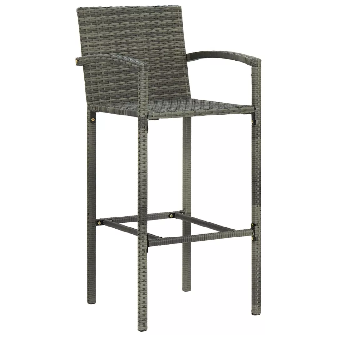 Barhocker 2 Stk. Grau Poly Rattan günstig online kaufen