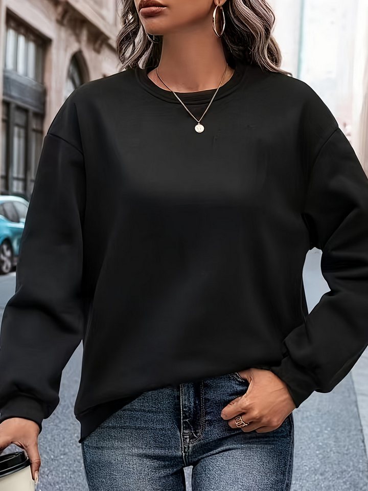 PYL Fleecepullover Damen Casual Wintermode Sweatshirt Lockerer Pullover mit günstig online kaufen