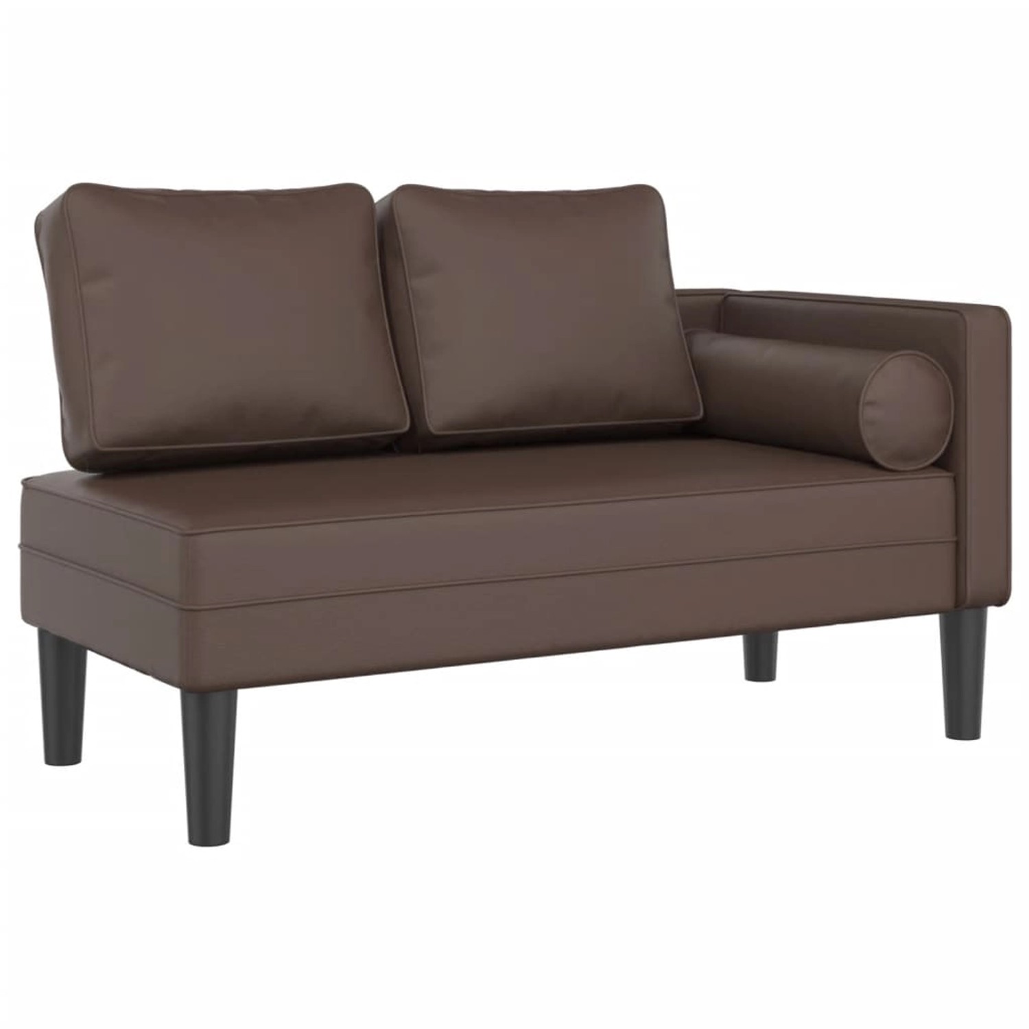 vidaXL Chaiselongue Chaiselongue mit Kissen Braun Kunstleder, 1 Teile günstig online kaufen