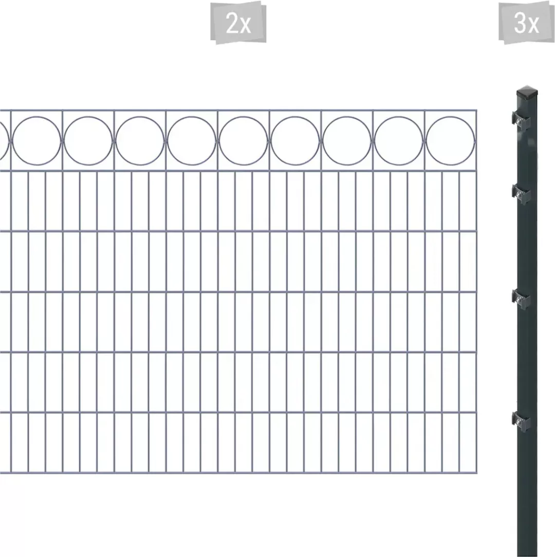 Arvotec Doppelstabmattenzaun "ESSENTIAL 120 zum Einbetonieren "Ring" mit Zi günstig online kaufen