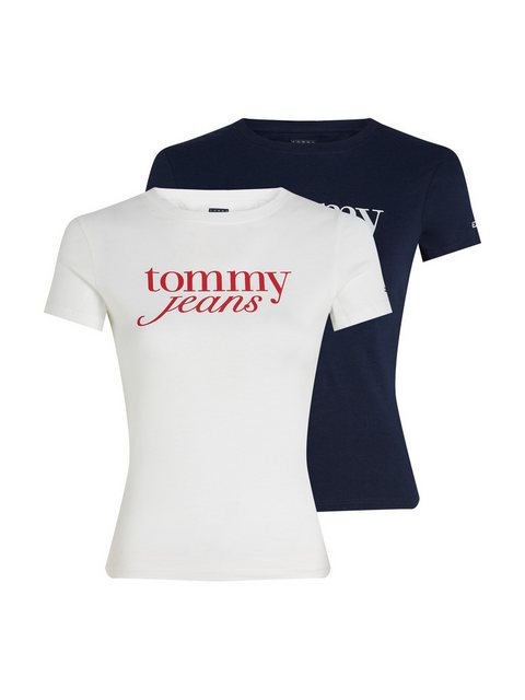 Tommy Jeans T-Shirt TJW 2PACK ESSENTIAL LOGO TEE (Packung, 2er) mit Logodru günstig online kaufen