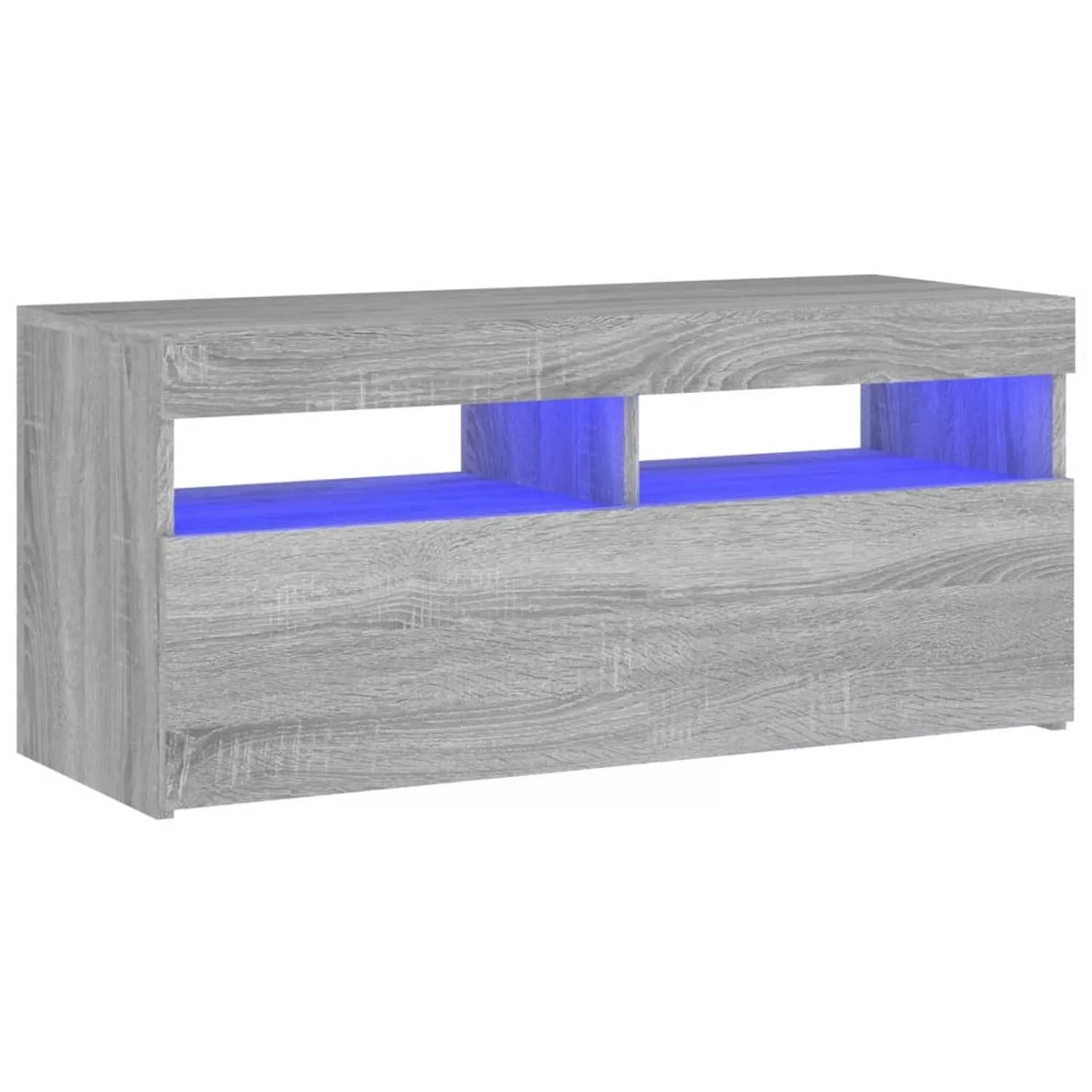 Vidaxl Tv-schrank Mit Led-leuchten Grau Sonoma 90x35x40 Cm günstig online kaufen