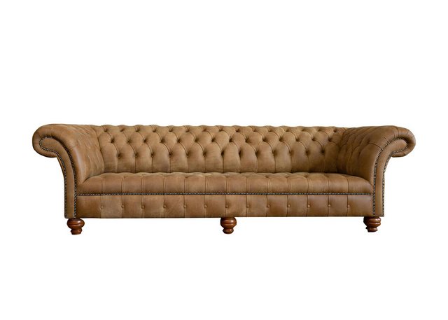 Xlmoebel Sofa Vier-Sitzer Chesterfield in Hellbraun mit modernem Design – L günstig online kaufen