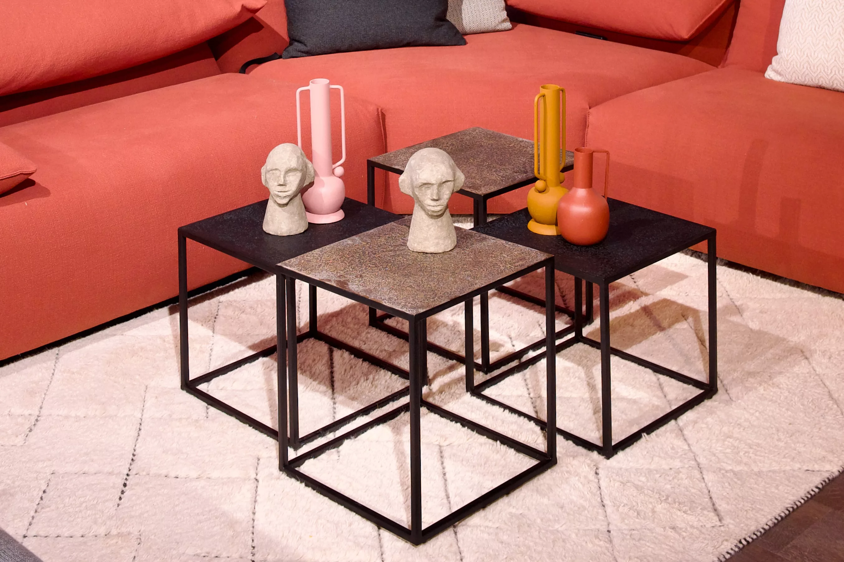 Couchtisch-Set Ely aus vier quadratischen Tischen günstig online kaufen