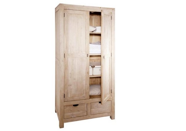 Massivmoebel24 Dreh-/Schwebetürenschrank Schrank Akazie 96x60x200 white sto günstig online kaufen